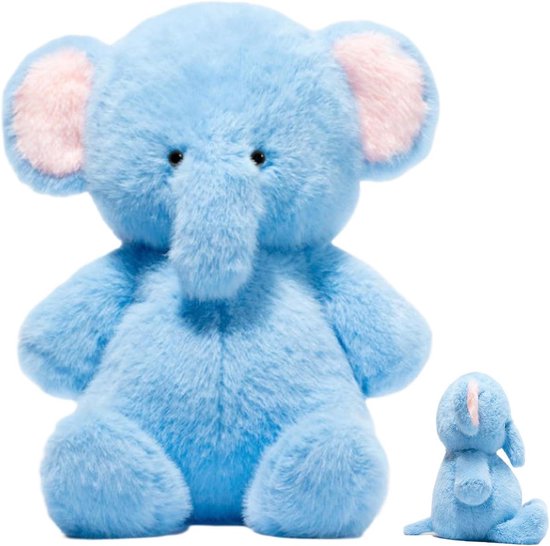 Gevulde Pop - Knuffel Olifant - Decoratief Gebruik - Vlekbestendig Materiaal - 30 cm Hoog - Grijs
