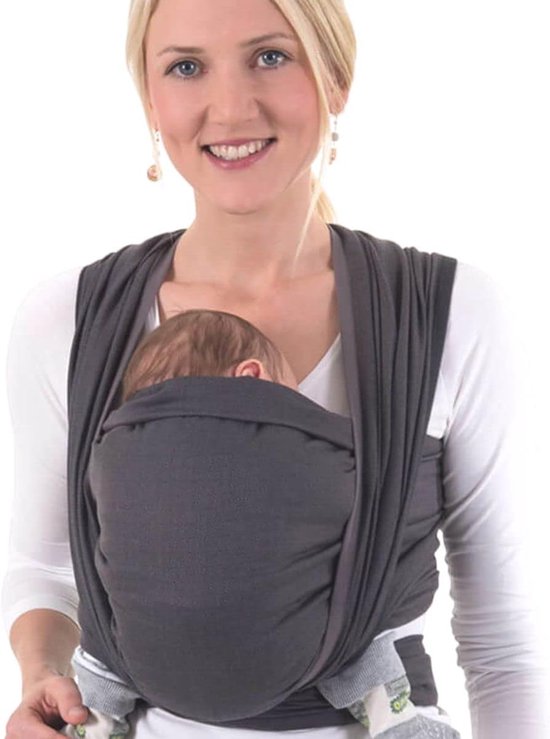 Geweven Baby Sling - Londense Stijl in Noir-Grey van Merkloos