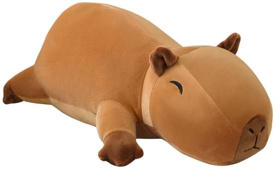Gewogen Capibara pluche, angstverlichting knuffeldier, zacht Capibara kussen speelgoed cadeau voor kinderen en volwassenen, 60 cm