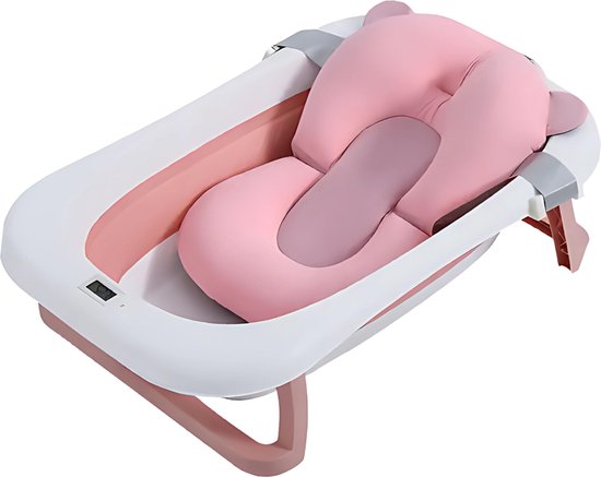 GG Baby Bad - Babybad - Babybad met standaard - Opvouwbaar - Digitale Thermometer - Roze van GG