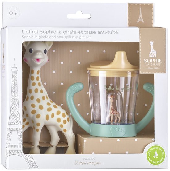 Gift Set - Sophie de giraf en Lekvrije Beker met Mascotte - Babycadeau Set van Sophie de Giraf.