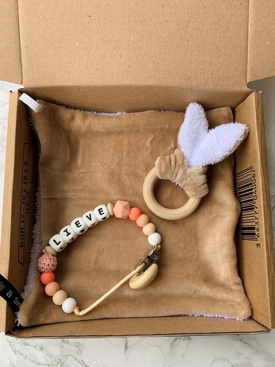 Giftset babypakket - peach - gepersonaliseerd - verschillende maten van Pip Studio