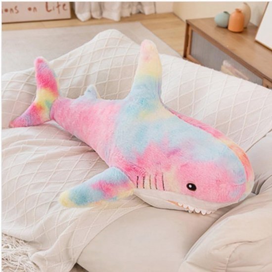 Gigantische haaienknuffel - 90 cm - Zacht pluche kussen - Voor kinderen - Als slaap- of rugkussen