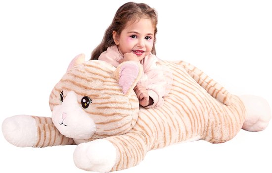 Gigantische kat knuffeldier pluche speelgoed,78 cm groot kitten schattig jumbo zacht speelgoed, enorme grote maat pluche pluizige dikke gigantische knuffel, geschenken voor kinderen