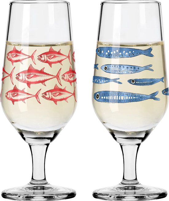 Gin Glas Set 700 ml Serie Botanic Lights Nr. 1 2 stuks Tumbler met 3D-effecten