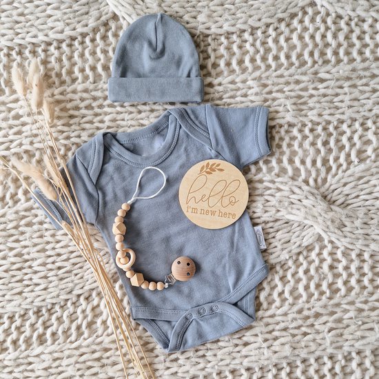 Gioia Giftbox essentials xs grey blue - Jongen - Babygeschenkset - Baby cadeau - Kraammand van Gio