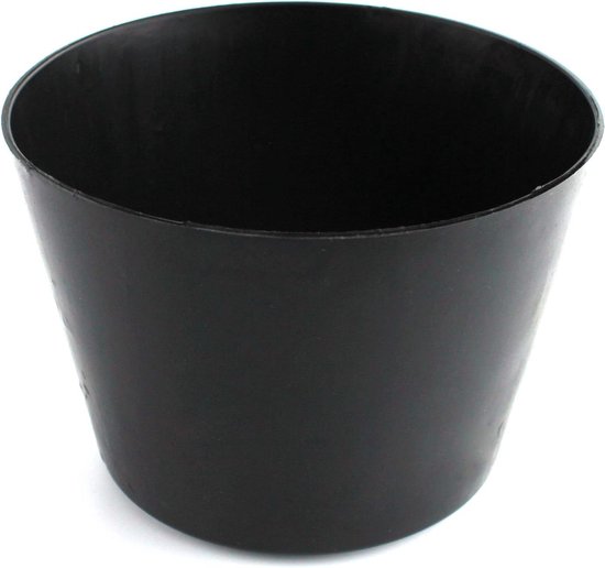 Gipsbeker - Mengbeker Rubberen - Gips Mengen - Flexibele Kunststof - 130 mm Diameter - Zwart