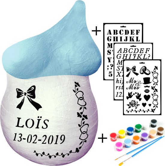 Gipsbuik Pakket – Met 3 Sjablonen en 12 Kleuren Verf – 4 Rollen Extra Groot en Sterk Gipsverband – Niet Toxisch- Baby Buik Zwanger van Knister