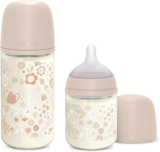 Glazen Anti-Kolieken Fles met Fysiologische Teat - 120ml en 240ml Set voor Baby's