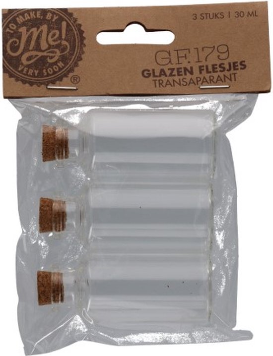 Glazen flesjes transparant - 30ml - 3 stuks van HEMA