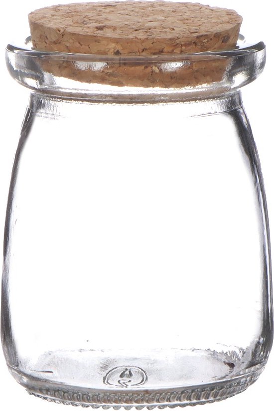 Glazen potje met kurk Ø9cm en 12,5cm hoog (12 st.) van Tineo