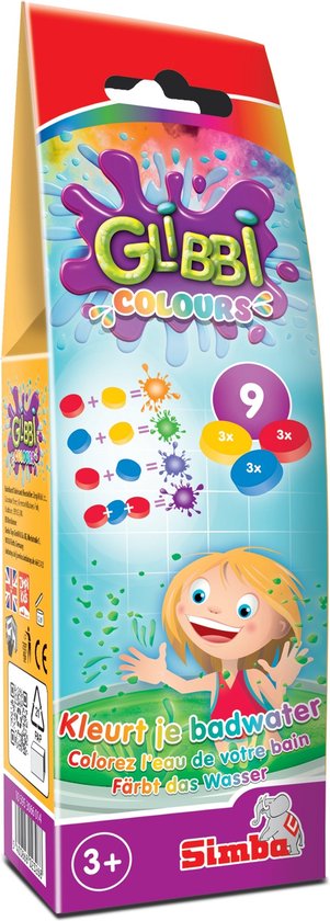 Glibbi Water Colours 3x3 pack - Zimpli Kids - Badspeelgoed van Zimpli Kids