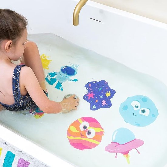 Glo pals Bad Stickers Galaxy - 8 extra grote leuke antislipbadstickers voor kinderen