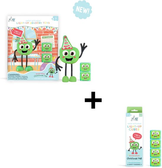Glo Pals Christmas Set - Light up cubes - Character + light up cubes - Limited edition van Glo Pals