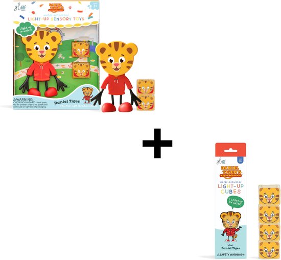 Glo Pals Daniel Tiger set - Light up cubes - Character + light up cubes van Glo Pals