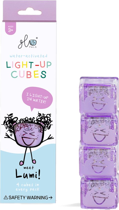 Glo Pals Lumi, Light Up Cubes, Paars, 4 Stuks van Glo Pals