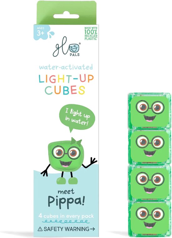 Glo Pals Pippa, Light Up Cubes, Groen, 4 Stuks van Glo Pals
