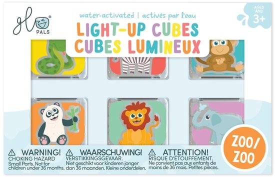 Glo Pals Zoo Light up cubes - 4 weken licht - Multi van Glo Pals