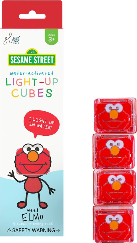 Glopals Light-Up Sesamstraat Elmo 4 stuks Badspeelgoed GP-FIN-4PK-ELMO van GloPals