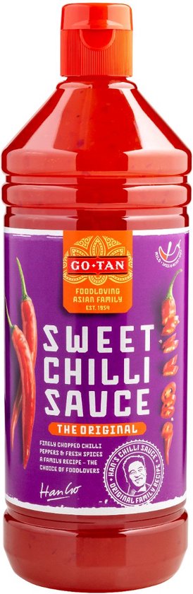 Go-Tan Chilli sauce sweet - Fles 1 liter van Go-Tan