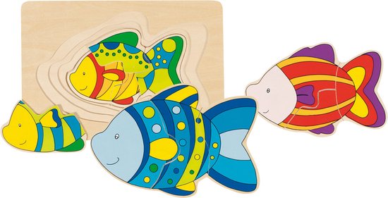 Goki Houten 3-lagen Puzzel Vis van Goki
