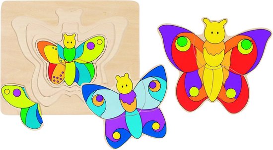 Goki Houten 3-lagen Puzzel Vlinder van Goki