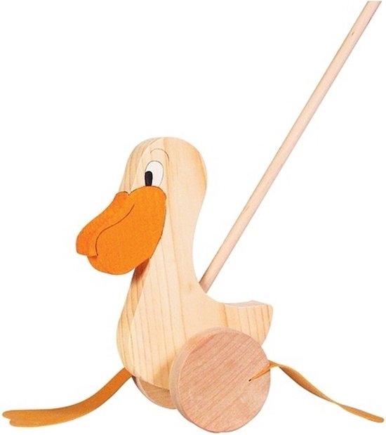 Goki Houten Duwfiguur Pelikaan van goki