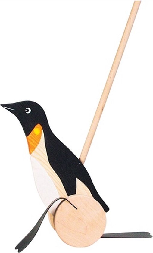 Goki Houten Duwfiguur Pinguin van Goki
