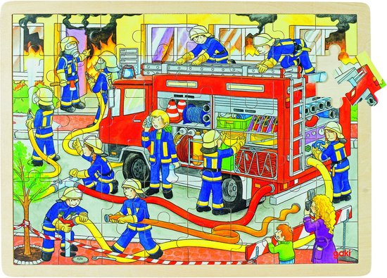 Goki Houten Legpuzzel - Brandweer, 48st. van Goki