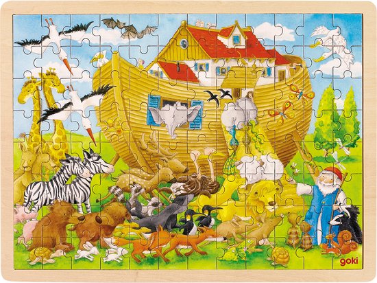 Goki Houten Puzzel Ark van Noach, 96st. van Goki