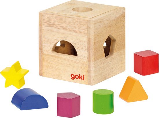 Goki Houten Sorteerkubus met Blokken van goki