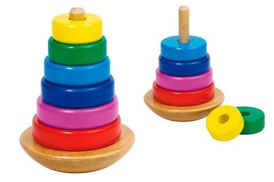 Goki Houten Stapeltoren Kleur, 8dlg. van Goki