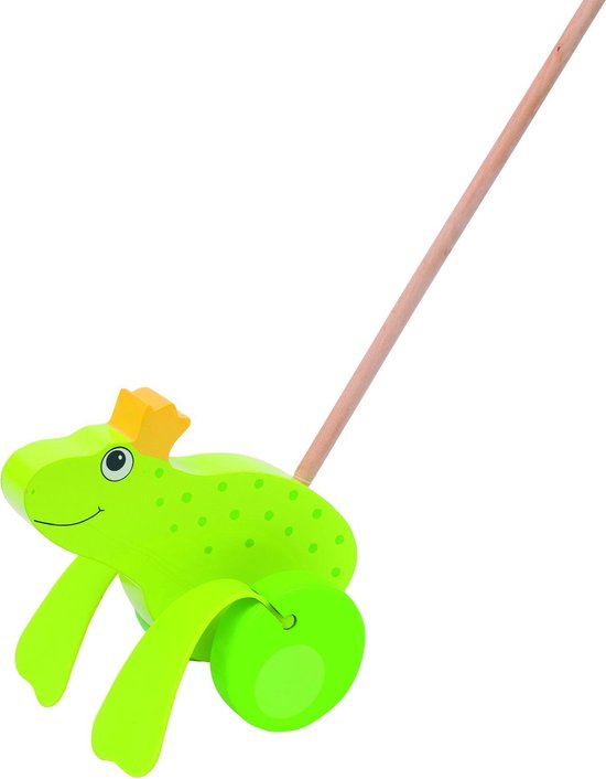Goki Houten Stokroller Kikkerkoning 19cm van goki