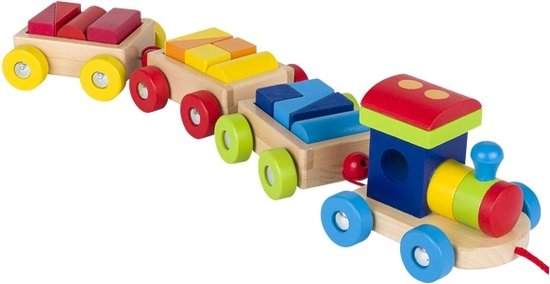 Goki Houten Trein met Blokken van Goki