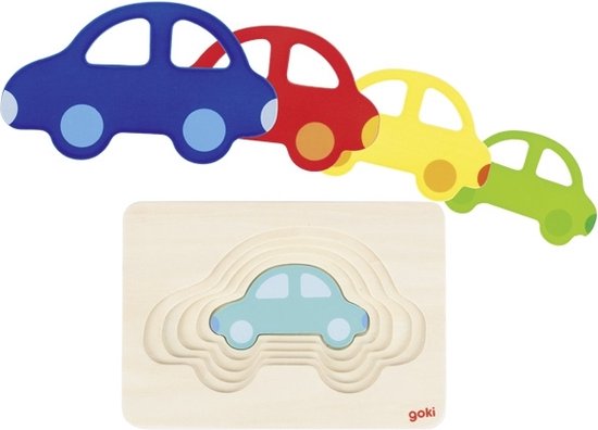 Goki Lagenpuzzel Auto, 5 Lagen van Goki