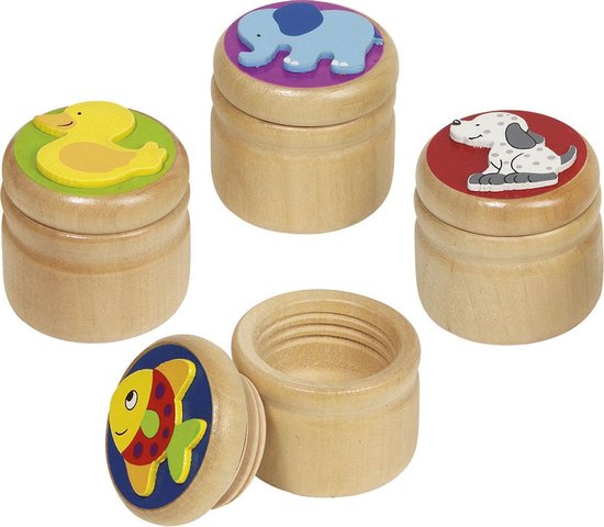 Goki Milk teeth box, elephant, duck, fish, dog van Merkloos