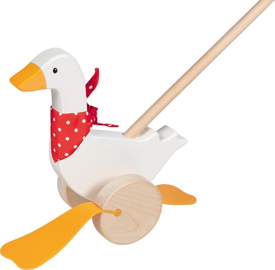 Goki Push-along goose Bertha H= 22 van Goki