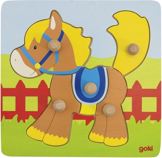 Goki Vormenpuzzel Paard Junior Hout 5 Stukjes van Goki