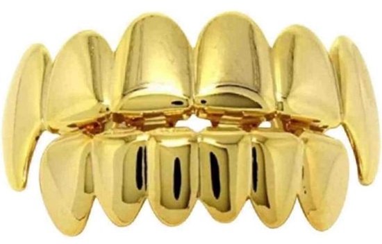 Gold Tooth Halloween Hip Hop Tands Bodem Gouden Tanden Schurk Grap Tanden Tanden Tanden Tanden Caps Mond Party Goudgrills Voor Tanden Dagelijkse Benodigdheden, Halloween -decoratie, Halloween