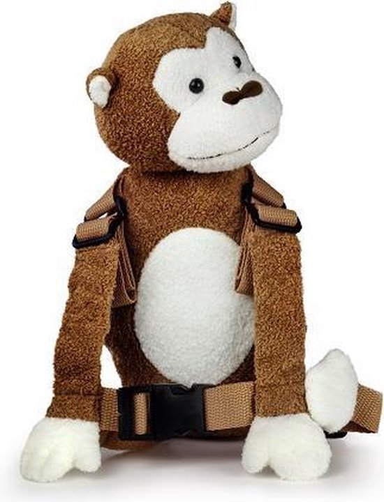 Goldbug - Harness Buddy kindertuigje - Knuffel rugzakje met looplijn - Looptuigje Aap