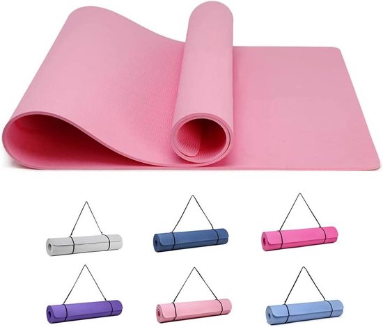 Good Nite Gymnastiekmat - antislip yogamat - fitnessmat voor thuis - roze 183 x 61 x 0.6 cm met draagriem van Good Nite