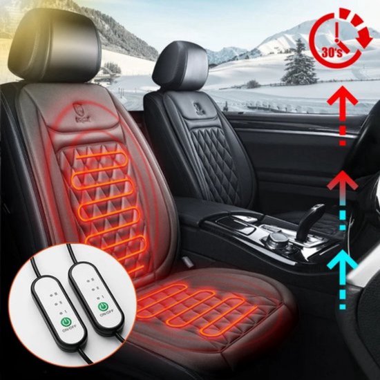 Goodivery® Autostoel Verwarming - Warmtekussen Stoelverwarmer met 3 Verwarmingsmodi - Elektrische Auto Accessories Heater - Zwart/12V/1 Stuk van Goodivery