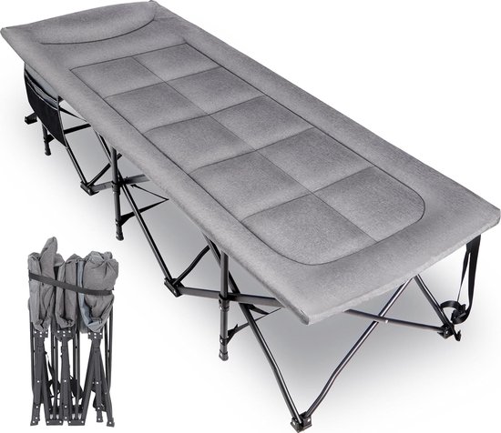 Goodivery ® Extra Brede Opvouwbare Campingbed met Matras en Kussen voor Volwassenen tot 226 kg van Goodivery