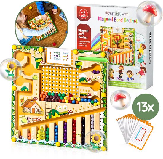 GoodsFrom Magnetisch Doolhof - Montessori speelgoed - Houten - 3+ jaar van Merkloos