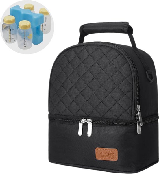 Goodston - Kolftas - Moedermelk tas - Moedermelk koeltas - Koeltas - Babyfles koeltas - Babymelk koelen - koeltas borstvoeding - Luiertas - Luiertassen - Rugtas dames - Rugtas meisje - Rugtassen - Zwart van Merkloos