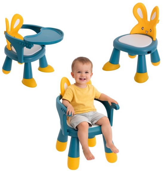 Goodz4All 3-in-1 Kinderstoel Meegroeistoel Eetstoel Baby Kinderstoeltje voor Peuter met Afneembaar Blad en Leuningen
