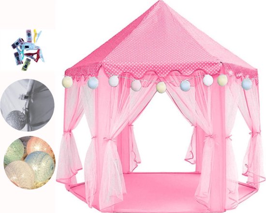 Goodz4All Prinses Speeltent Kindertent Speelhuisje met Verlichting Roze van Goodz4All