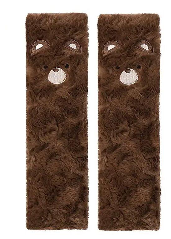Gordelbeschermer Kind - Bruine Beer - Gordelkussen 2 Stuks - Gordelhoezen - Kasey Products van Merkloos
