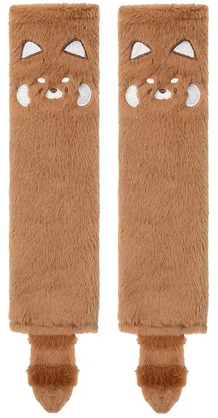 Gordelbeschermer Kind - Bruine Wasbeer - Gordelkussen 2 Stuks - Gordelhoezen - Kasey Products van Merkloos