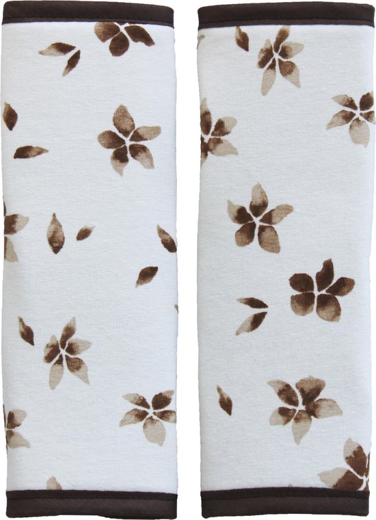 Gordelbeschermer Kind - Set 2 stuks - Bloemen Bruin van Little Dutch